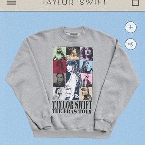 Taylor Swift The Eras Tour Heather Gray Crewneck size L